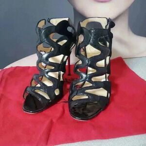 Christian Louboutin Valonana Black Strappy Heels Size 38